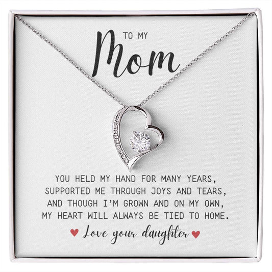 Mom You held my hand Love your daughter | Forever Love Heart Pendent
